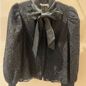 Alice & Olivia BRENTLEY TIE NECK blouse